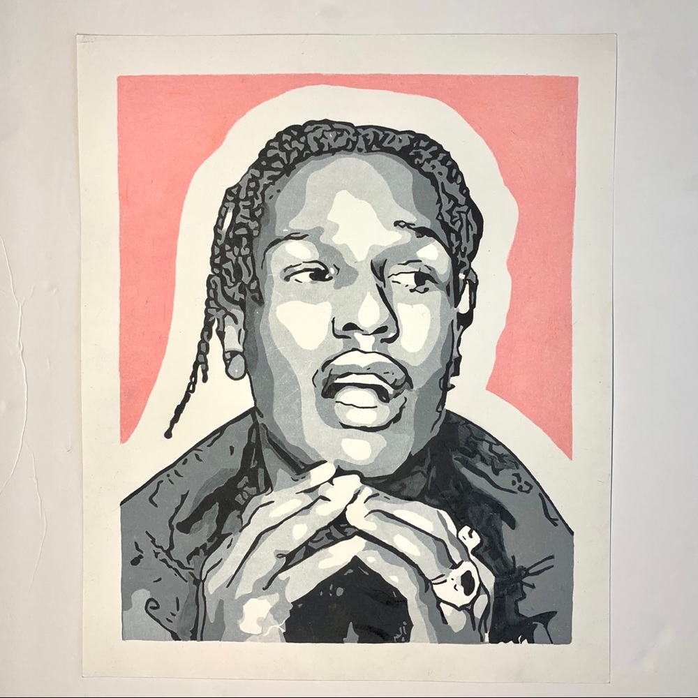 Asap Rocky Hard Pencil Original Art Drawing